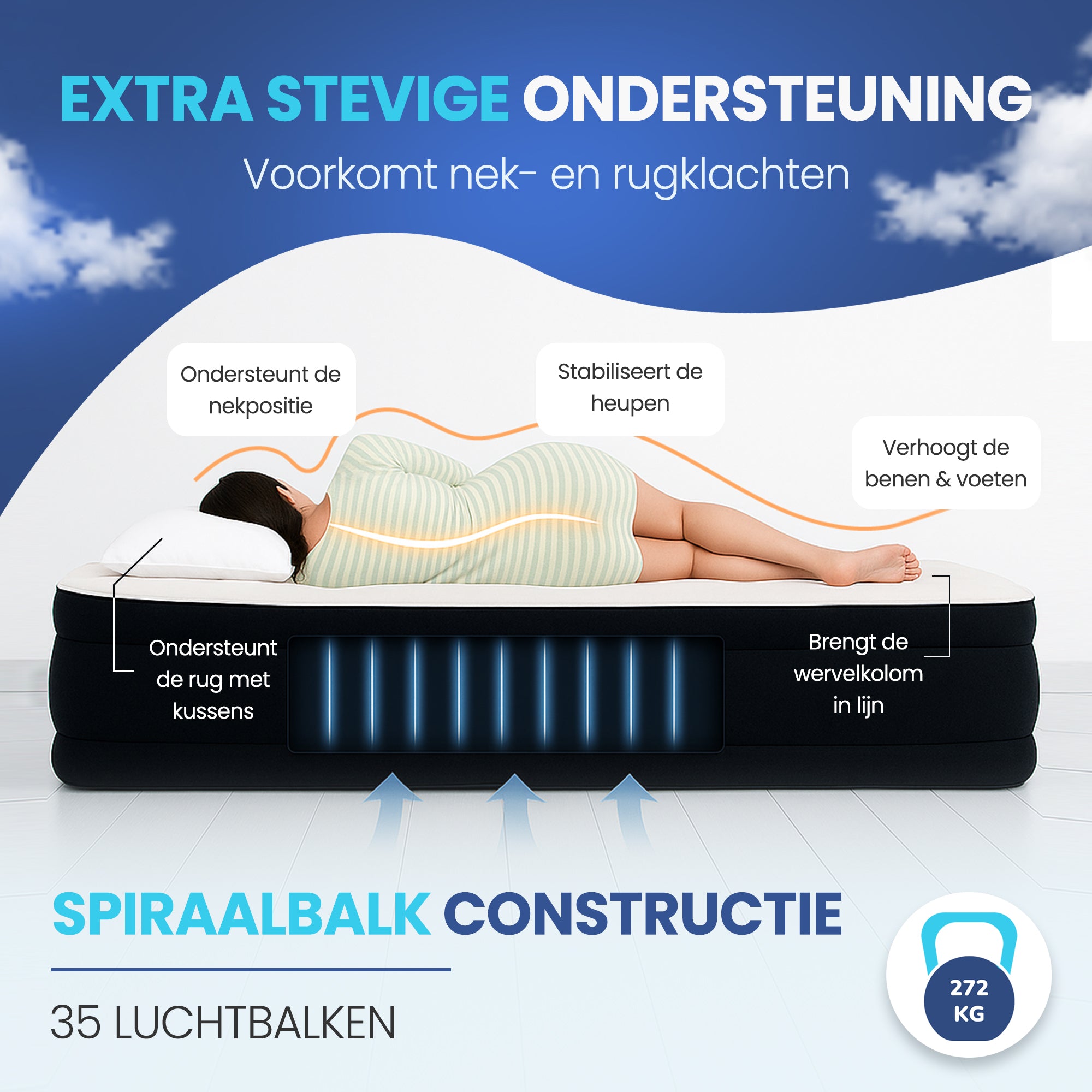 Twee persoons Luchtbed (203x152x45 cm) - FLOAT VersaVento