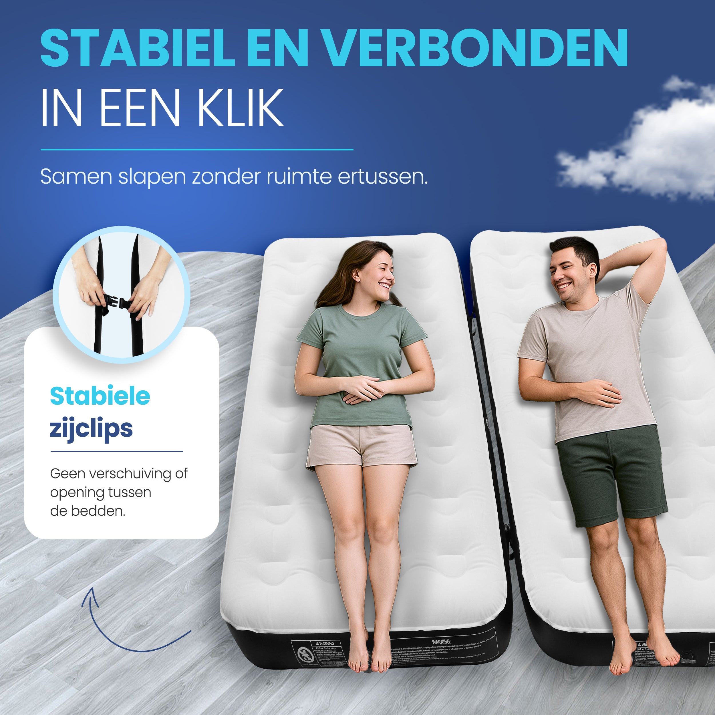 3in1 Twee 1 persoons luchtbedden - FLOAT Gemina