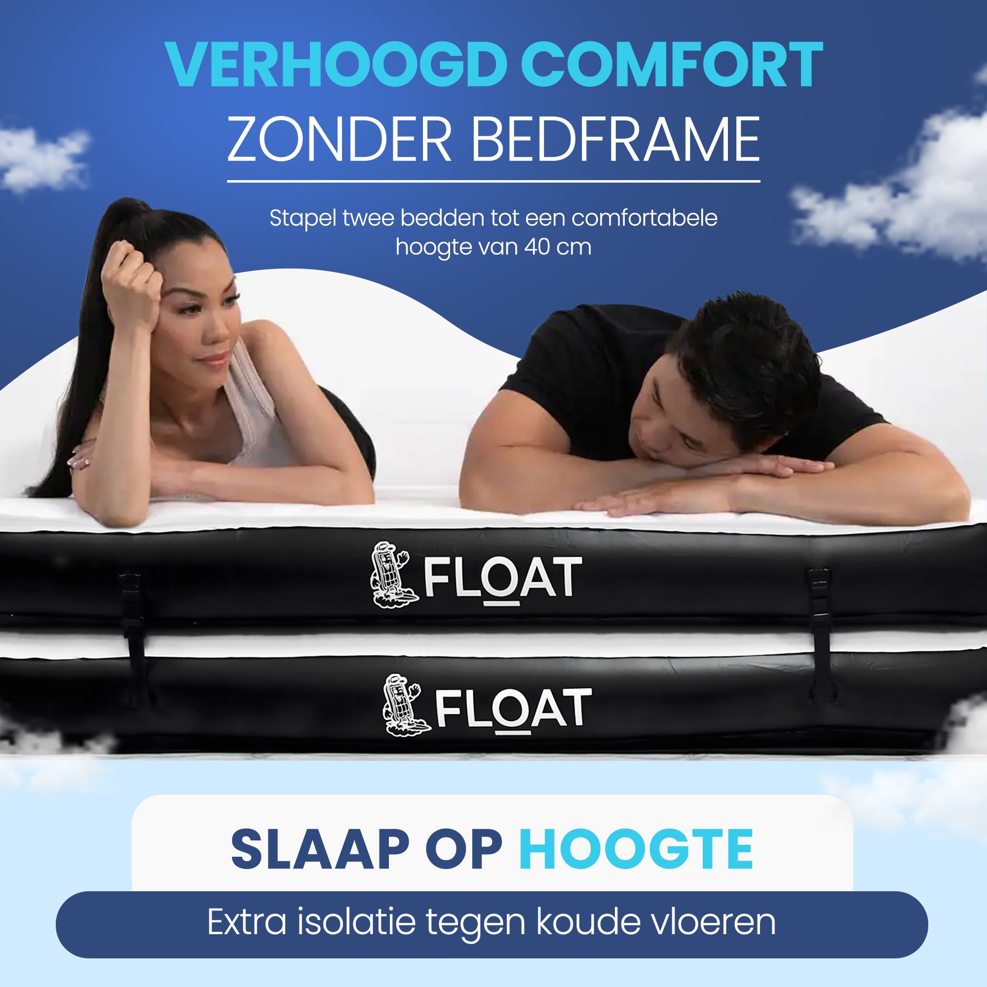 3in1 Twee 1 persoons luchtbedden - FLOAT Gemina