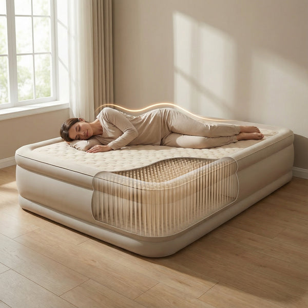 Eenpersoons luchtbed met foam topper