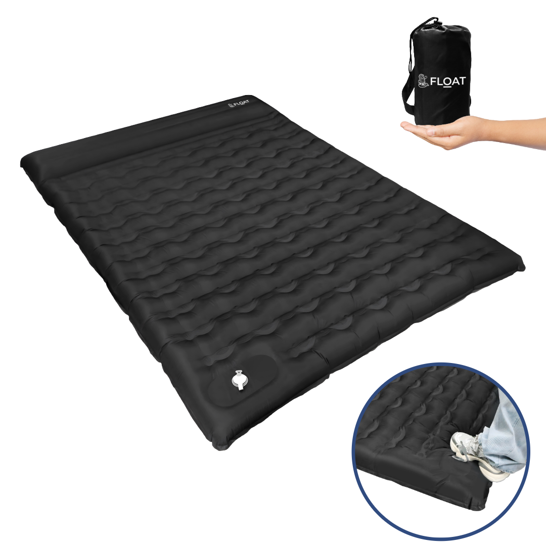 Self inflating 2 persons air mattress with foot pump - Nomadic