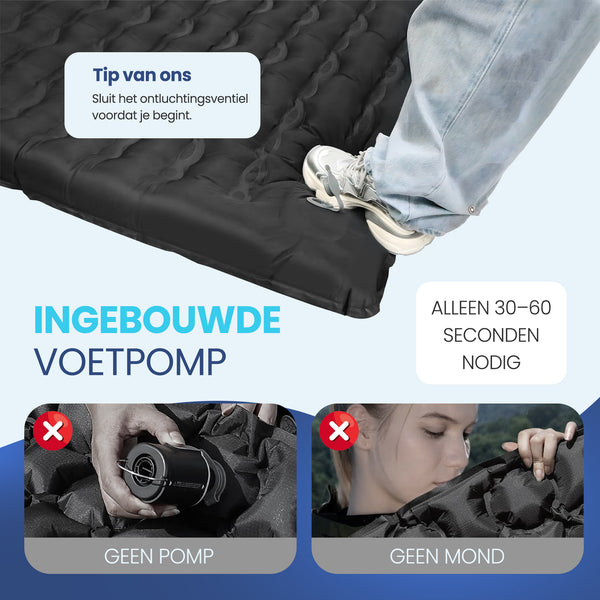 Outsunny Camping Isomatte, Luftmatratze, wasserabweisend Luftbett mit Fußpumpe, Schlafmatte mit Tragetasche für Camping, bis 80 kg belastbar, Blau Outsunny Camping Isomatte, Luftmatratze, wasserabweisend Luftbett mit Fußpumpe, Schlafmatte mit Tragetasche für Camping, bis 80 kg belastbar, Blau